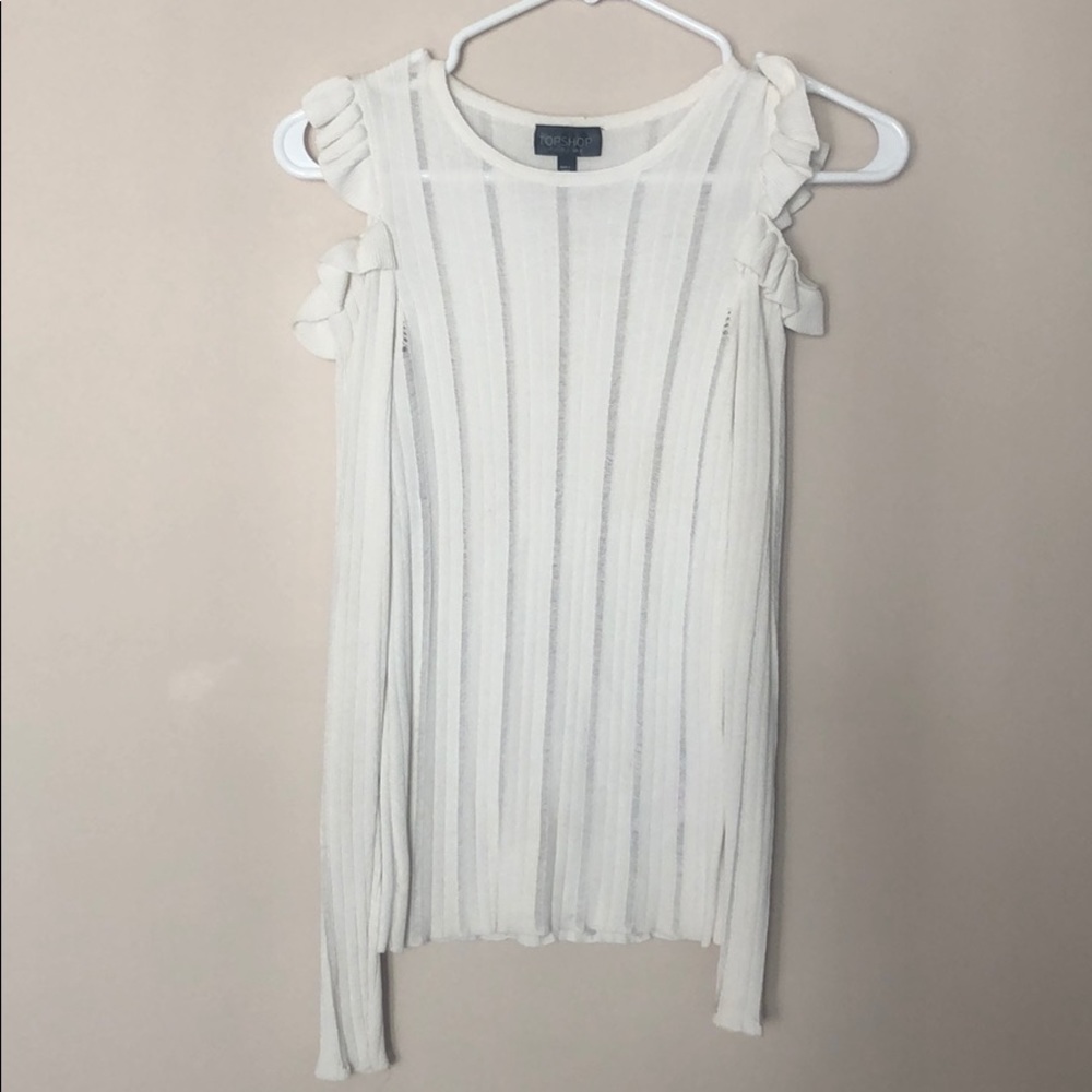 Ruffled Peep shoulder top